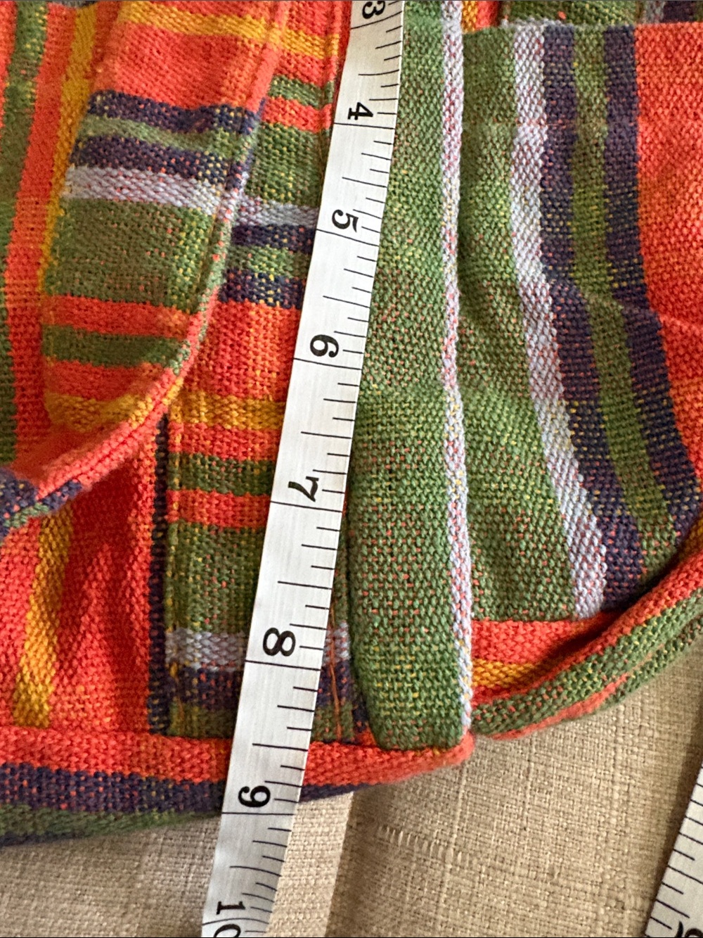 Free People Baby Oksana Striped Canvas Tote in Orange, Green & Purple - Picture 8 of 9